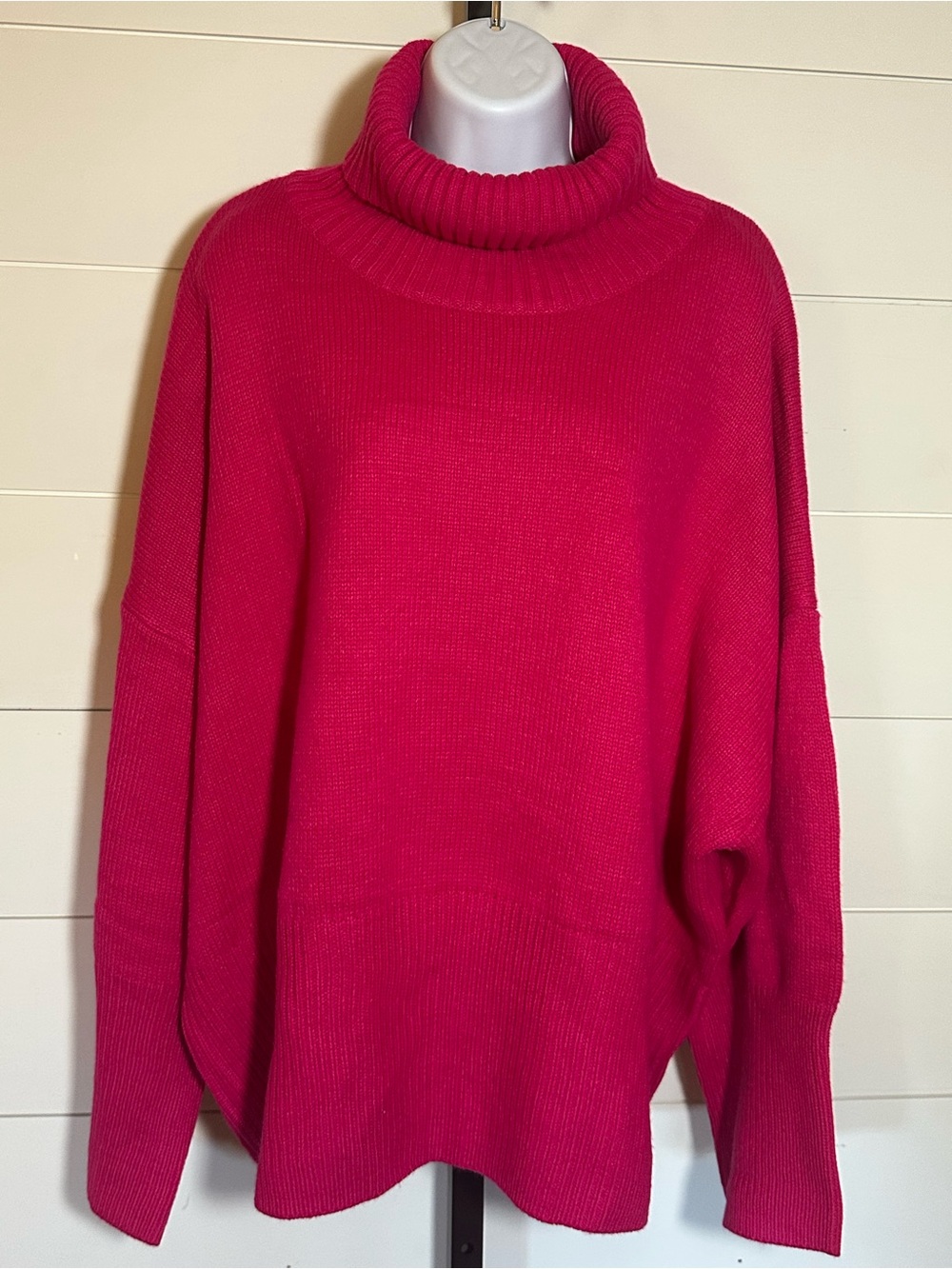 Women's Cozy Turtleneck Sweater - Hot Pink